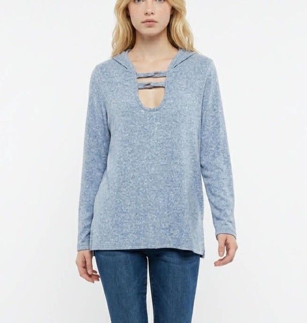 Women’s Sweatshirt Size‎ L Hoodie Blue Long Sleeve Poof New York